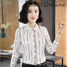 Blusas de manga comprida, blusas com estampa formal de estilo ol, moda feminina, blusas para escritório, roupas de trabalho 2024 - compre barato