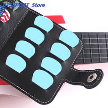 New Leather Guitar Pick Holder Bag Wallet Acoustic Electric Plectrum Mix Black Square 2024 - buy cheap