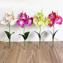 Mini flor de orquídea artificial com simulação de phalaenopsis, flor de seda de orquídea para casa ou casamento, galho de flores 2024 - compre barato