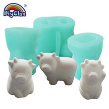 2021 Lovely Baby Cattle Molds For Year Of The Ox Chocolate Making For Cake Decoration Silicone Molds Cute Cattle Plaster Diy 2024 - buy cheap