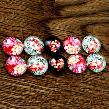 10pcs/lot (One Set) Fit 12mm Cat Flower Handmade Glass Cabochons Pattern Domed Jewelry Accessories Supplie-E6-74 2024 - buy cheap