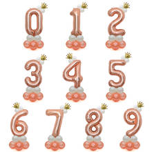 Globos de aluminio gigantes de oro rosa de 32 pulgadas para niños, decoración de fiesta de cumpleaños, compromiso, boda, suministros de bolas, 0-9 2024 - compra barato