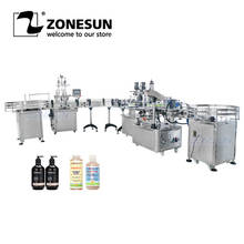 Zonesun ZS-FAL180R4 máquina de etiquetas tampando enchimento automático com linha produção do champô da correia transportadora da forma de u 2024 - compre barato