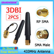 2pcs lot 433MHz Antenna 2.5dbi SMA Male Connector 433 IOT antena waterproof directional antenne+21cm RP-SMA/u.FL Pigtail Cable 2024 - buy cheap