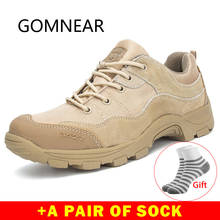 Gomaround/Мужская походная обувь; водонепроницаемые дышащие тактические армейские сапоги; тренировочные кроссовки для пустыни; обувь для трекинга; кожаная обувь 2024 - купить недорого