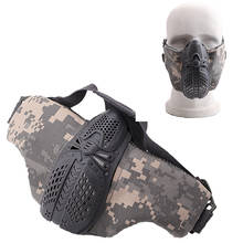 Airsoft CS Tactical Paintball Shooting Game Protective Mask Adjustable Half Face Mask Tactical Camouflage Hunting Skull Masks 2024 - buy cheap