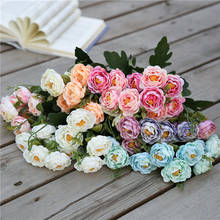 1 Bouquet 10 heads Artificial Peony Tea Rose Flowers Camellia Silk Fake Flower flores for DIY Home Garden Wedding Decoration 2024 - buy cheap