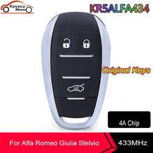 KEYECU OEM for Alfa Romeo Giulia Stelvio 2015 2016 2017 2018 2019 2020 Smart Remote Key Fob 3 Button ASK 433MHz FCC: KR5ALFA434 2024 - buy cheap