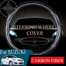 Углеродное волокно чехол рулевого колеса автомобиля для Suzuki CELERIO SWIFT SX4 Vitara Jimny Универсальный 38 см 15 ''Обёрточная бумага 2024 - купить недорого