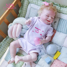 NPK 55 см bebe Кукла-младенец Реалистичная Новорожденные спальный апреля всего тела силиконовый чехол из мягкой натуральной сенсорный Коллекционная кукла из ткани высокого качества 2024 - купить недорого