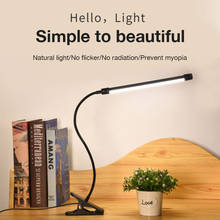 Lámpara de mesa Led con Clip Flexo, luz regulable de tres tonos, Control remoto por USB, para lectura, protección ocular, mesita de noche 2024 - compra barato