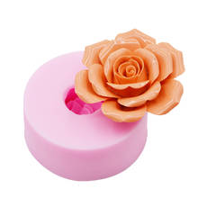 Molde de sabão flor 3d, forma de silicone para chocolate, aniversário, confeitaria, vela perfumada 2024 - compre barato