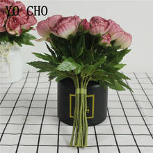 YO CHO 10 головок, искусственная чайная роза, цветы, Свадебный букет невесты, шелк, искусственные цветы, сделай сам, домашний стол, ваза, Декор, искусственный чай, роза, цветок 2024 - купить недорого
