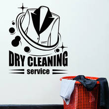 Dry Cleaning Service Wall Decal Coat Washing Logo Door Window Vinyl Stickers Laundry Room Interior Decor Wallpaper Creative E820 2024 - buy cheap