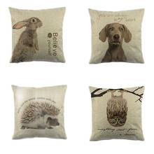 Animals pillowcase music dog cushion cover  Believe Rabbit Decorative Throw Pillows Hedgehog Car Chair Home Pillow Covers Cojine 2024 - buy cheap