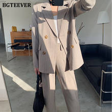 Bgteever-conjunto de blazer elegante para mulheres, estilo ol, calça, jaqueta, blazer e calça reta, 2 peças, primavera, 2021 2024 - compre barato