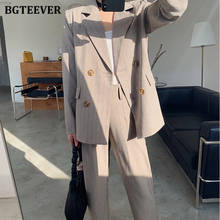 BGTEEVER Elegant OL Style Pant Suits Ladies Double Breasted Jacket Blazer & Straight Pant Spring 2 Pieces Blazer Set Femme 2021 2024 - buy cheap