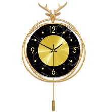 2020 Fashion Creative Deer Head Wall Clock Home Decor Art Clocks Nordic Silent Horloge Modern Design Living Room Gold Wall Clock 2024 - buy cheap