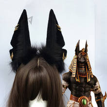 Обруч для волос ручной работы, черный обруч с ушками волка, кота, собаки 2024 - купить недорого