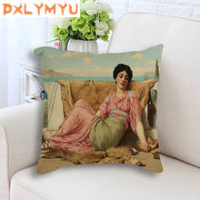 Retro European Aristocratic Girl Oil Painting Print Seat Cushion For Sofa Square Pillowcase Decorative Cushion Home Decoration 2024 - buy cheap