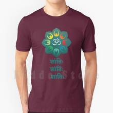 Shanti shanti shanti t camisa impressão para homem algodão novo t legal om shanti shanti shanti oração paz blissfull mantra manhã 2024 - compre barato