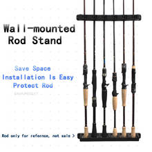 RUKE New Fishing Rod Wall-Mounted Holder,For Space Saving Rod Display Rack,Can Put 6pcs Rods,Materail Abs,Installation Is Easy 2024 - buy cheap