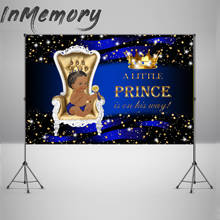 Фон для фотографирования новорожденных с изображением Королевского синего принца Золотая Корона стул декор для новорожденных баннер на день рождения 2024 - купить недорого
