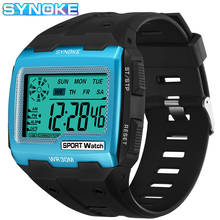 SYNOKE Mens Digital Watches Big Square Dial Alarm Week Resistant  Repeater Chronograph Multifunction Digital Sport Watch 2024 - buy cheap