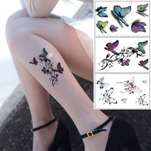 3 Pcs Waterproof Temporary Tattoo Stickers set Butterfly sexy color rose flower Body Art Flash Tatto Fake Tatoo for Men  Women 2024 - buy cheap
