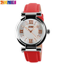 SKMEI Luxury Watch Women Quartz Clock Watches Top Brand Leather Strap Fashion Ladies Dress Wrist Watch Relogio Feminino 9075 2024 - buy cheap