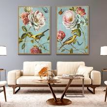 Beautiful Flower Bird Retro Color Poster Print Art Canvas Painting Picture Aisle Home Wall Art Graffiti Bedroom Modern Decoratio 2024 - buy cheap