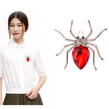 Design original bonito animal strass aranha broche de cristal pino masculino roupas femininas camisola jóias mais recente design acessórios de pano 2024 - compre barato