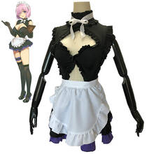 Anime Fate Grand Order Mash Kyrielight Tube  Cosplay Costumes Tops Black Cute Maid Apron Dress Uniform Outfit Full Set 2024 - buy cheap