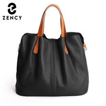 Zency Hot Sale Women Handbag 100% Genuine Leather Lady Casual Tote Female Shoulder Messenger Purse Large Capacity Shopping Bags 2024 - buy cheap