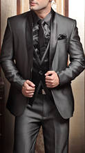 2022 Tailor Made  Mens Suit Black Business Men Suit Men Wedding Suits 3Pieces(Jacket+Pant+Vest+Tie)traje de novio para boda 2024 - buy cheap