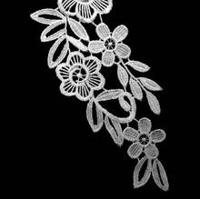 1 Pair 26*8cm High Quality White Patch Lace Mirror Flower Applique Embroidery Fabric DIY Sew Clothing Accessories 2024 - buy cheap