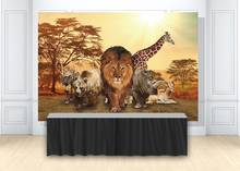 Wild One Birthday Party Backdrop African Forest Jungle Safari Animals Background Cake Table Banners Scene Setter Wall Decoration 2024 - buy cheap