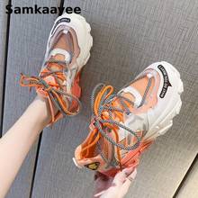 Size 35-40 Womens Sneakers Spring Autumn Femmes Mesh Vulcanize Shoes Lace-Up Mixed Color Chaussures Breathable Tennis Zapatos 32 2024 - buy cheap