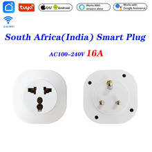 16A Tuya WIFI Smart life Socket South Africa(India) Plug  Remote Control Smart Work For Alexa Google Assistant 2024 - buy cheap