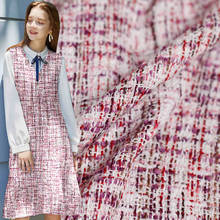 Pearlsilk roxo branco tweed tecidos fios tingidos vestuário materiais outono jaqueta feminina terno o pano de costura freeshipping 2024 - compre barato