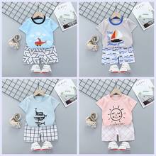 2020 New Children's Short Sleeve Set Pure Cotton Korean  Children's Wear Set T-shirt And Shorts Two-piece Set 2024 - buy cheap