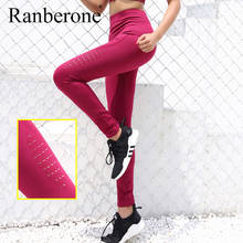 Sexy leggings do esporte das mulheres ginásio de cintura alta empurrar para cima calças de yoga jacquard fitness legging correndo calças mulher apertado esporte calças 2024 - compre barato