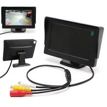 Monitor TFT LCD de 4,3 pulgadas para coche, sistema de visión trasera de estacionamiento, cámara de marcha atrás, soporte de pantalla, DVD 2024 - compra barato