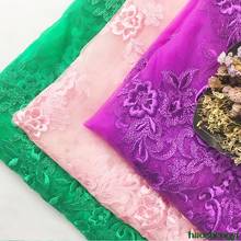 Nueva tela de encaje de malla de nailon con bordado floral tridimensional 2024 - compra barato