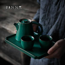 PINNY Japanese Style Coarse Pottery Tea Set Ceramic Kung Fu Tea Set 1 Pot 2 Cups Retro Drinkware 2024 - buy cheap