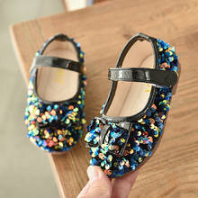 Sequins Baby Girl Flats Luxury Kids Shoes Shining Children Loafer Princess Flats Wedding Party Bridesmaids Kids Girls Shoes 2020 2024 - buy cheap