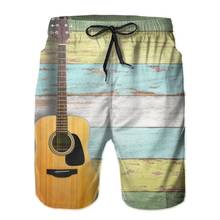 Men Beach Shorts Quick-drying Men Swimming Trunks Guitar On Vintage Wood Men Swimwear Swimsuit Beachwear Beach Bathing Shorts 2024 - buy cheap