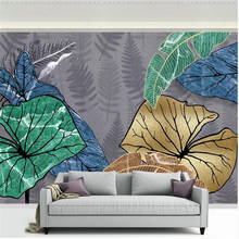 milofi nordic hand painted lines golden tropical leaves stereo bedroom background wall 2024 - buy cheap