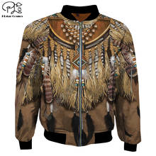 New Native Indian 3D print Men's bomber jackets USA Size plus thick Flight Jacket casual unisex Harajuku zipper coat outwear 001 2024 - buy cheap