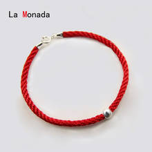 La Monada Couple Red Thread For Hand 999 Pure Silver Bracelet Red Thread String Rope Bracelets For Women Silver Ball Bead Male 2024 - buy cheap
